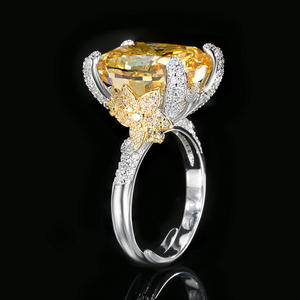 Bague pour femme en cuivre plaqué or, zircon rouge 12*16mm, zircon haute teneur en carbone, éclat éblouissant, style Iced Out, bijoux délicats et écologiques - Product Image 3