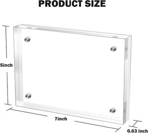 Marco de Fotos Acrílico Magnético Grueso Premium, Imán N52, Transparente, Doble Cara, Protección UV, Tamaño Personalizado <span class=keywords><strong>para</strong></span> Escritorio - Product Image 2