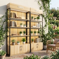 Meuble de présentation cosmétique en bois avec éclairage LED, couleur et dimensions personnalisables, étagères durables et faciles à nettoyer