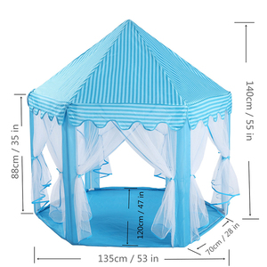 Grande tente château bleue pour enfants - Product Image 2