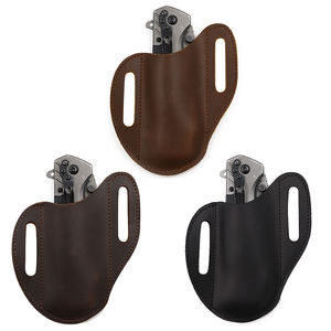 Handgefertigte Leder-Messerscheide Tasche zur Gürtelaufbewahrung für EDC Klappmesser Herren Cross-<span class=keywords><strong>Draw</strong></span> Linksseitige Trageweise Offene Oberseite - Product Image 1