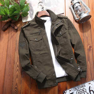 春秋时尚男士夹克休闲加肥加大码长袖轰炸机男士夹克 - Product Image 2