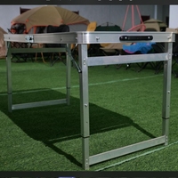 Table de camping pliable FANYUE 120*60*53cm blanche, en alliage d'aluminium et MDF, portable, durable, réglable et pliable pour le rangement