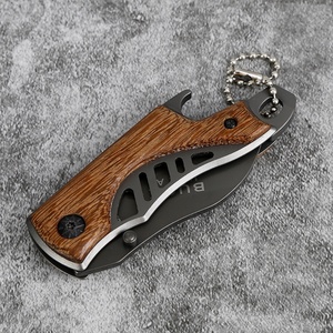 Cuchillo Plegable Multifuncional de Acero Inoxidable Personalizable OEM con Mango de Madera para Supervivencia al Aire Libre, Camping y Bricolaje HK - Product Image 4