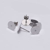 Fourniture d'usine 1 ensemble de résultats de bouchon de boucle d'oreille oreille arrière goujons de boucle d'oreille en acier inoxydable goupilles de Base vierges