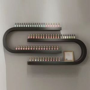 Nail Salon Display Rack Wall Mounted Iron Golden Pink Black White Nail Polish Display Rack Display - Product Image 6
