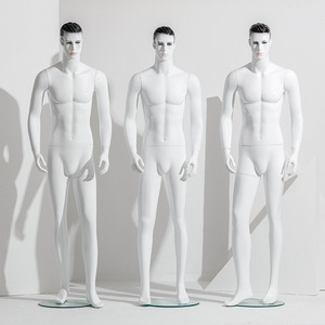 Manichino per <span class=keywords><strong>uomo</strong></span> con i capelli con manichino in piedi di nuovo Design bianco brillante in fibra di vetro realistico - Product Image 2