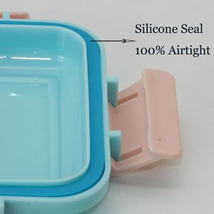 Contenedor de comida hermético a prueba de fugas de 380Ml, caja de aperitivos para niños, caja de sándwich Bento de plástico, fiambreras escolares con cuatro cerraduras - Product Image 6
