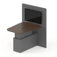Mesa de Reuniones Ajustable con Soporte para TV Integrado y Sistema de Gestión de Cables para la Colaboración en Oficinas Corporativas