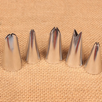 Ensemble de 5 douilles à pâtisserie en forme de feuille pour la décoration de gâteaux et de crèmes, outils de cuisson