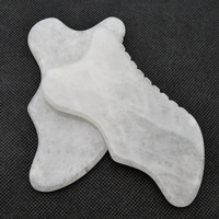 Pierre de Gua Sha en Jade Blanc, Outil de Guasha en Cristal pour SPA, Outil de Lifting du Visage, Élimination des Rides