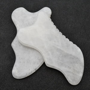 Pietra <span class=keywords><strong>Gua</strong></span> <span class=keywords><strong>Sha</strong></span> in <span class=keywords><strong>Giada</strong></span> Bianca, Strumento <span class=keywords><strong>di</strong></span> Cristalloterapia per SPA, Lifting Viso e Rimozione Rughe - Product Image 2