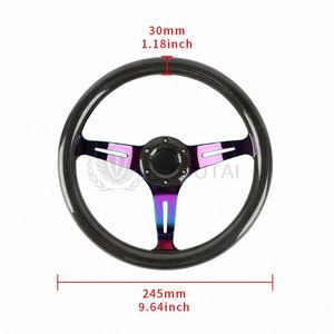 Timon de carro manibela vô lăng nerdi 350mm sợi carbon đua sâu vô lăng 6 bu lông - Product Image 2