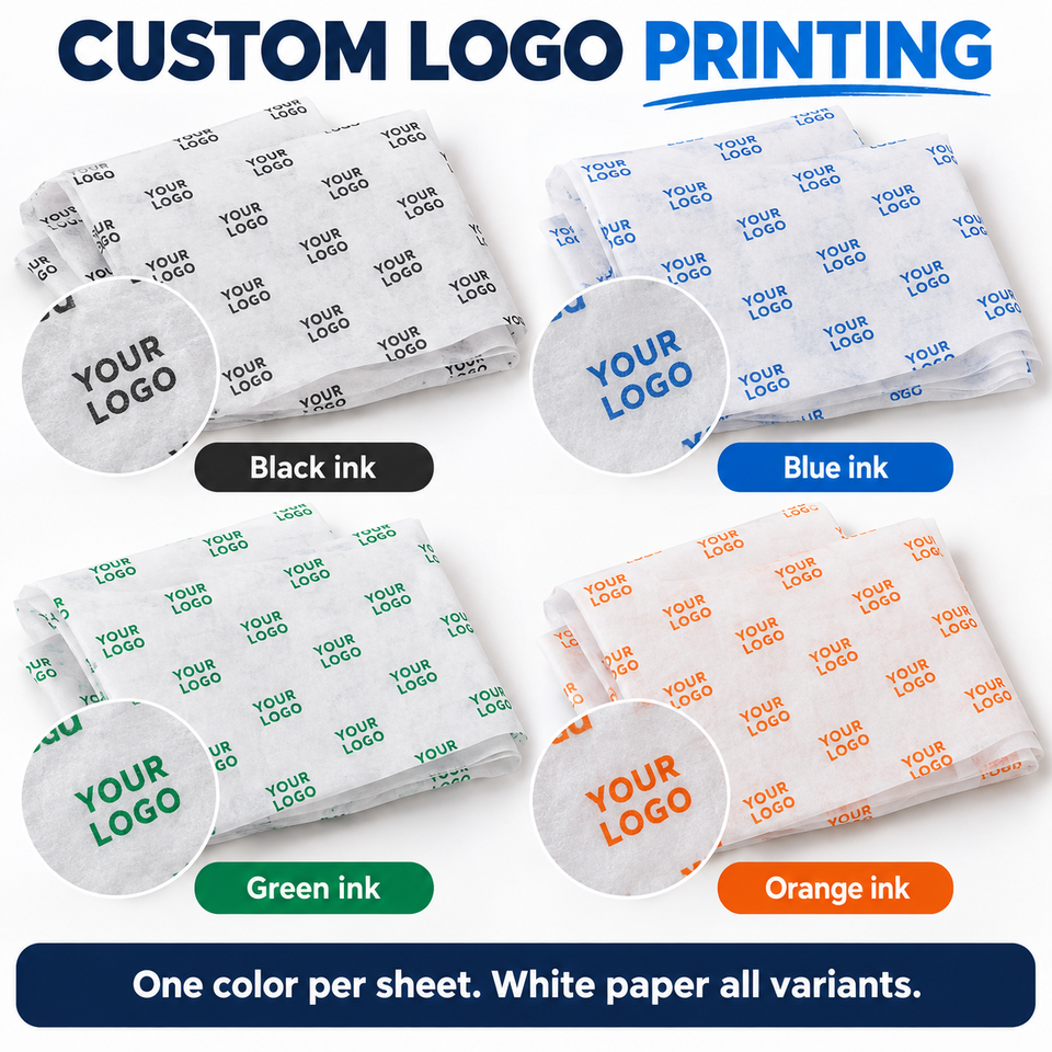 Porcelain Packaging Column Ribbon Bow Vertical Columns Logo Tissue Paper 17gsm 50x70cm White ...