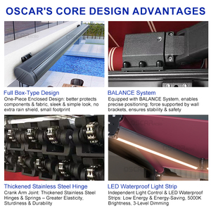 Store banne électrique à <span class=keywords><strong>cassette</strong></span> intégrale télécommandée pour terrasse de <span class=keywords><strong>café</strong></span> moderne, jardin extérieur - Product Image 4