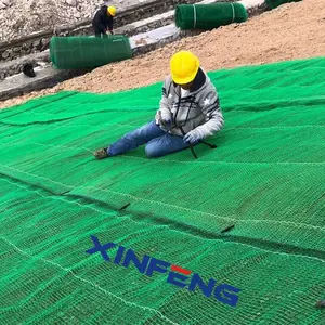 Xinfeng Protection des pentes Les graines d'herbe poussent uniformément La maille de végétation empêche l'érosion du sol Tapis de contrôle de l'érosion 3d