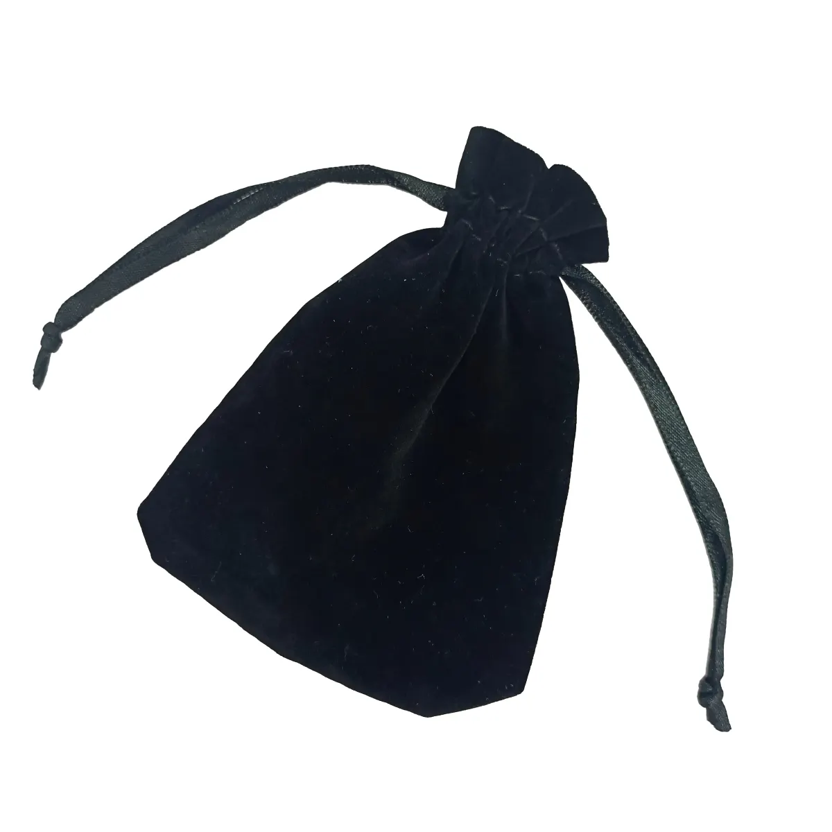 Bolsa de joyería de terciopelo hecha a mano de flocado portátil con cordón pequeña bolsa de regalo de joyería