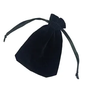 Portable Flocking Handmade Velvet Jewelry Bag Drawstring Small Jewelry Gift Bag