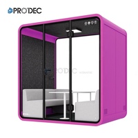 Cabine de travail modulaire intérieure en aluminium pour deux personnes avec cloison en verre