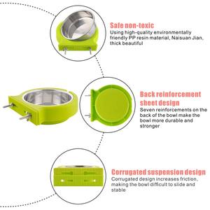 Cage suspendue en acier inoxydable écologique pour animaux de compagnie, mangeoire pour chien avec eau amovible et tasse de coop alimentaire - Product Image 2