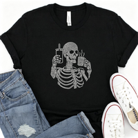 Transferts thermiques personnalisés en strass pour t-shirts, motifs de crânes