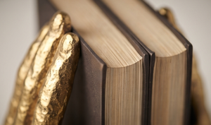 Sujetalibros Decorativo de Metal Dorado Hecho a Mano con Diseño Artístico para Hogar, Oficina, Biblioteca, Estante, Escritorio, Set de Decoración - Product Image 5