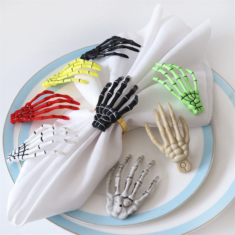 various colors skull hand