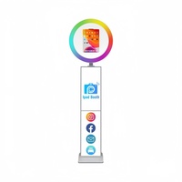 Machine à photomaton instantané Kingsun pour iPad Pro/Air avec anneau lumineux rotatif, coque alvéolée, pour fêtes et selfies (1 à 15 personnes)