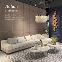 Canapé modulaire de luxe moderne et minimaliste en velours capitonné pour salons d'appartements et de villas