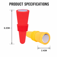 Bouchon de bouteille de vin en silicone de qualité alimentaire, anti-fuite, réutilisable, bouchon de boisson coloré, couvercle de bouteille pour la cuisine