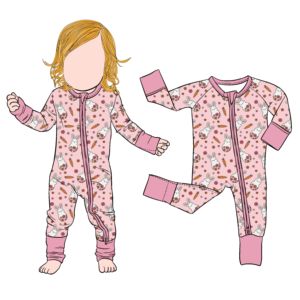 Combinaisons pour bébé en gros pour Pâques, imprimés de bébés et d'œufs, manches longues, tissu en bambou, pyjamas pour bébé, combinaison pour nouveau-né - Product Image 4
