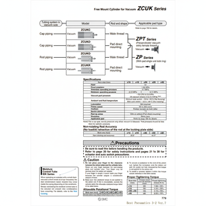 ZCDUKC10-30D กระบอกลมยึดฟรีนิวเมติก SMC สำหรับการใช้งานเครื่องดูดฝุ่น - Product Image 1
