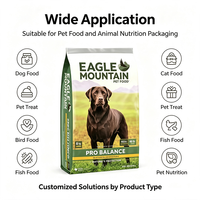 Sachet d'emballage alimentaire personnalisé pour animaux de compagnie, pochette souple à fond plat pour croquettes pour chiens et chats, emballage nutritionnel en plastique à quatre soudures grande capacité