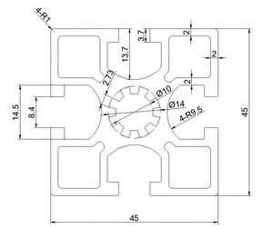 National Standard 6000 Series T5 Aluminum Alloy Profile 4545 Standard Equipment Frame Bracket with Cutting Service for Workbench - Product Image 4