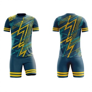 Conjunto de Camiseta de Fútbol Sublimada Personalizada, Estampado Geométrico para Hombre, Uniforme de Manga Corta que Absorbe la Humedad, Ajuste Atlético para Todas las Temporadas - Product Image 1