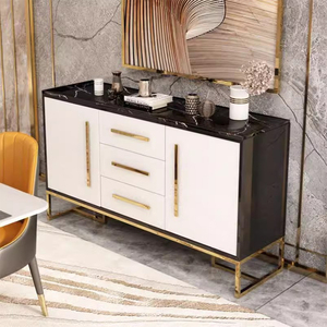 KENEDY <strong>Cheap</strong> <strong>Sideboards</strong> Buffet Black Stone Top Kitchen Cabinet <strong>Sideboard</strong> Stainless Steel Base <strong>Sideboard</strong> - Product Image 3