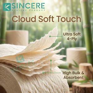 <span class=keywords><strong>Papier</strong></span> <span class=keywords><strong>toilette</strong></span> jetable gaufré 5 plis personnalisé, en pulpe de bambou, écologique, rouleau standard, marque OEM/SINCRER, Shandong - Product Image 4