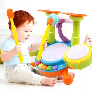 DWI-tambor de instrumentos musicales para niños, juego de batería electrónica con palos de tambor y micrófono