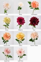 Dahlias artificiels haut de gamme, effet toucher réel, pour décoration de mariage, maison, restaurant, table, Saint-Valentin, diamètre de la fleur 15 cm