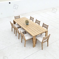 Mobilier de jardin personnalisé pour patio extérieur Mobilier d'extérieur pour hôtel Salle à manger et chaises en bois de teck