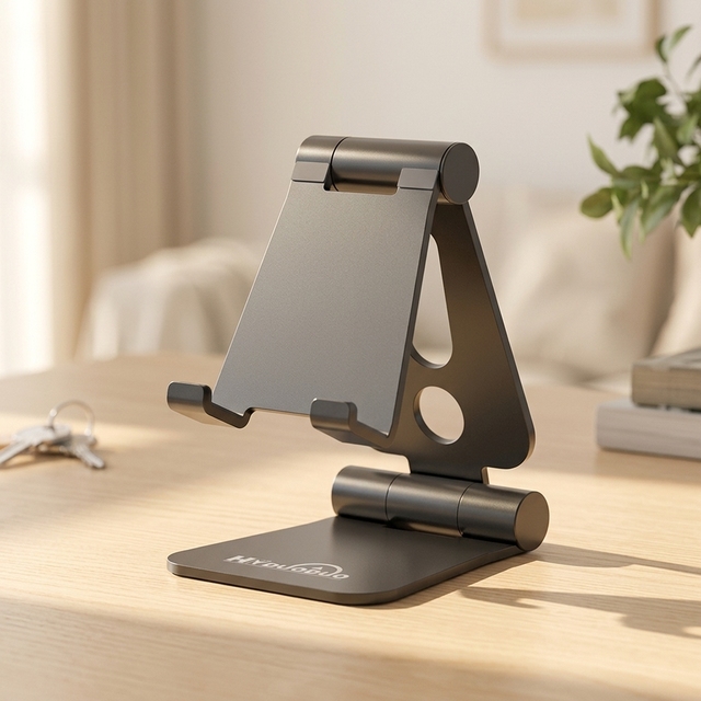 Wholesale Portable Dual Hinge Foldable Adjustable Aluminum Phone Stand Desktop Tablet Holder