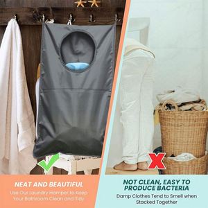 Wholesale Custom Heavy-Duty Polyester <b>Hanging</b> <b>Laundry</b> <b>Bag</b> for Home & Hotel Use One-Stop Service Available - Product Image 4