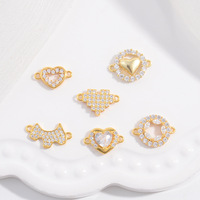 KUMO Fine, Collier pour enfants en Argent sterling 925 plaqué or, avec breloques cœur minimaliste, zircon et cheval, connecteur creux, pour bijoux DIY