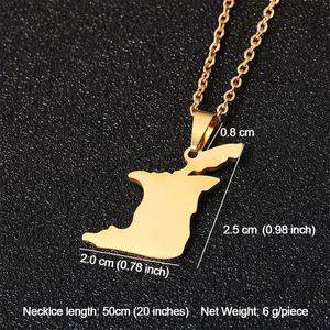 Vente chaude européenne et américaine en acier inoxydable Trinité-et-<span class=keywords><strong>Tobago</strong></span> carte drapeau pendentif Couple collier - Product Image 2