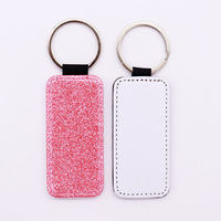 Porte-clés rectangulaire vierge en cuir PU pour sublimation, idéal pour l'impression de photos et logos par transfert thermique - Vente directe usine