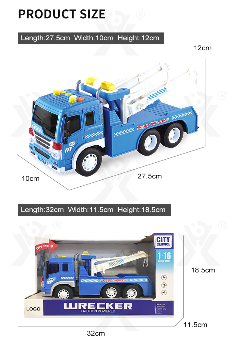 Chengji 1:16 Friction Truck Car Toy - Inertial Trailer Wrecker