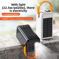 Nouvelle batterie externe en plastique à charge rapide, batterie au lithium polymère, chargeur portable à énergie solaire, capacité élevée de 200 000 mAh