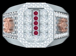 Moda 14Kt chapado en oro plata esterlina 925 clásico anillo Unisex Multi laboratorio cultivado diamantes estilo Hip Hop regalo perfecto aniversario - Product Image 2
