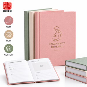 Custom OEM Hardcover Pregnancy Journal Printing Manufacturer with <b>Linen</b> Textured Cover Gold Foil Stamping for Expecting Mothers - Product Image 1
