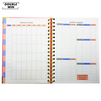 2026 2027 conception personnalisée A5 feuille d'or spirale financièrement cahier planificateur budgétaire hebdomadaire avec enveloppe d'argent comptant